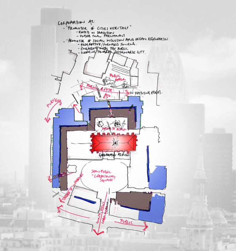 The masterplan of the Guildhall campus in the heart of the City of London