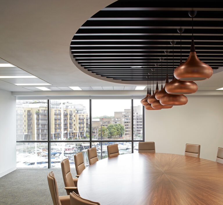 A fit-out of Clarksons offices in Commodity Quay, St Katharine Docks, London