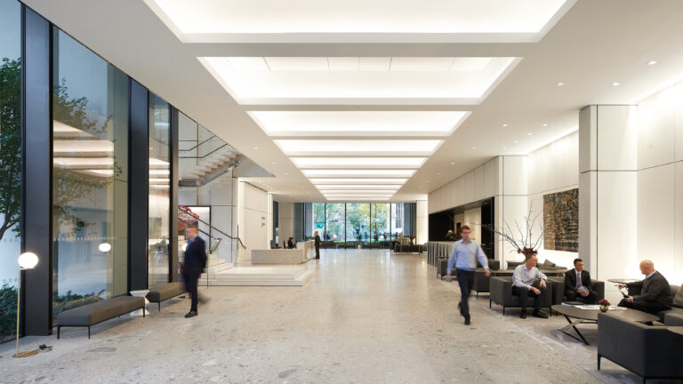 The corporate workplace design of Schroders Headquarters Building at 1 London Wall Place, London