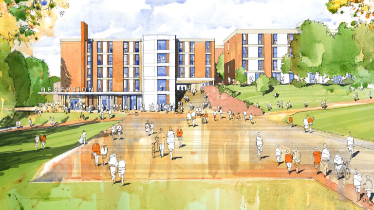 The addition of 2,200 student rooms to the campus of The University of Sussex in Falmer